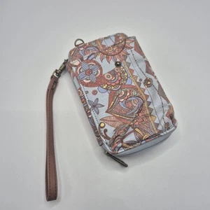 Sakroots Wristlet Wallet Smart Phone Case Zip Around Floral Adjustable Read - Picture 1 of 3