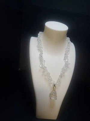 collar de cuentas de piedra cristal cuarzo transparente Foto 1 de 4