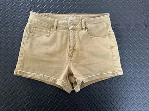 American Eagle AEO khaki Super Stretch Shorts hoher Bund Shortie Damen 12 - Bild 1 von 8