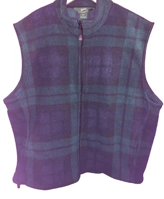 Woolrich Vest Mens XL Plaid Ands II Fleece Full Zip Outdoor Sleeveless - Image 1 of 4