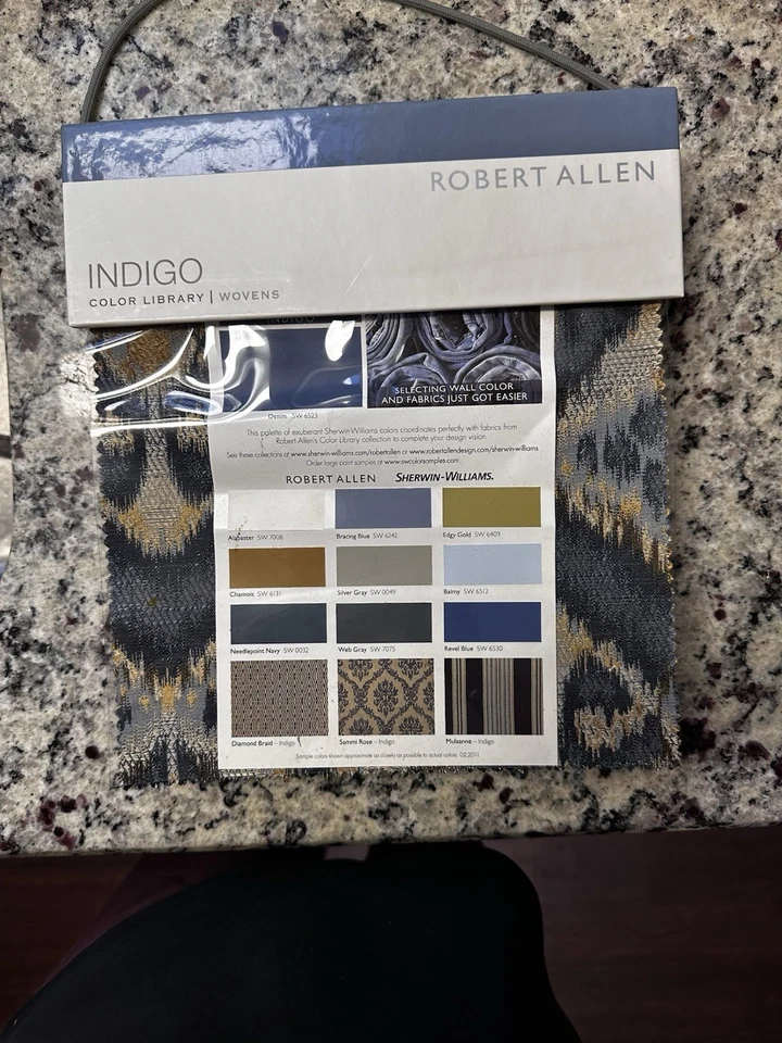 Libro de muestra de tela de tapicería azul pasatiempos pasatiempos artesanía diario manualidades Foto 1 de 4