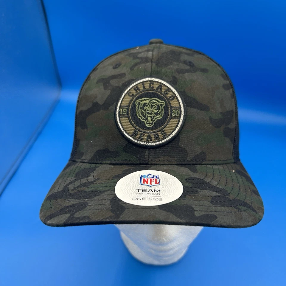 47 Marca NFL CHICAGO BEARS CAMUFLADA LIMPIEZA FÚTBOL AMERICANO GORRA AJUSTABLE Foto 1 de 4