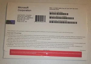 Microsoft Win 11 Pro 64Bit English 1pk DSP OEI DVD Version 23H2- New & Sealed ! - Afbeelding 1 van 1