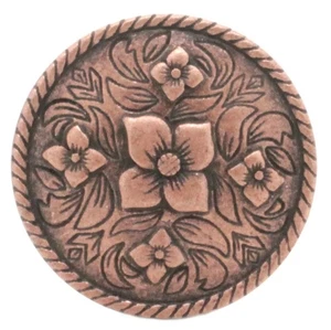 Floral and Rope Concho Aged Copper 1-5/8" 7047-10 - Picture 1 of 3