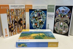 Lot of 4 Jigsaw Puzzles Charley Harper Joan Metcalf 1000 Pieces Pomegranate Art - Picture 1 of 12