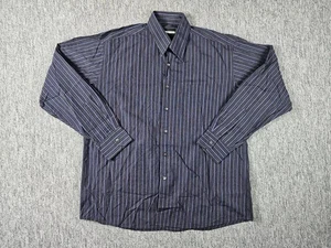 TITLE: Vintage Pierre Cardin Designer Dress Shirt Mens 16.5 L Purple Striped - Picture 1 of 7