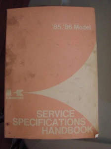 Kawasaki Factory Specifications Manual 1985-1986 Models - Picture 1 of 1