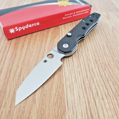 Spyderco Smock Folding Knife 3.5" CPM S30V Steel Blade Carbon Fiber / G10 Handle - Image 1 of 4