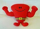 MR MEN TALKING  "MR STRONG" RED PLUSH TOY DOLL - 2008 - THOIP / FISHER PRICE
