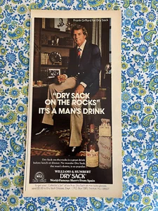 Vintage 1975 Dry Sack Sherry Print Ad Frank Gifford - Picture 1 of 7