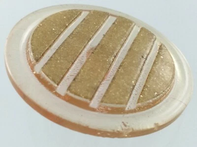 1950s Lucite With Glitter Garment Button .1.75in Circle Pattern 746C - Image 1 of 4