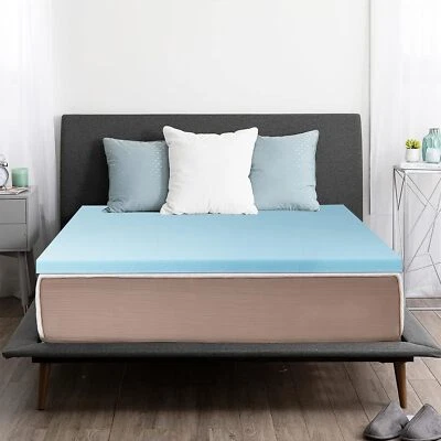 2/3 Inch Mattress Topper Memory Foam Pressure Relief for Back Pain Cooling Gel - Image 1 of 4