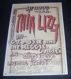 THIN LIZZY-Rocktober Tour-Liverpool Stadium 11th Oct..1975-Vintage Poster repro. - Picture 1 of 1