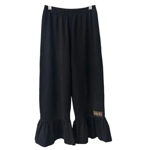Matilda Jane Ruffle Pants Wide Leg Cropped Black Comfy Casual Size 12 - Picture 1 of 4