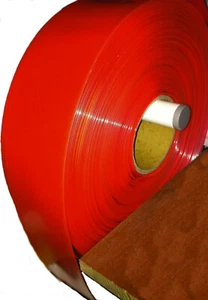100cm = 1m Schrumpfschlauch 68mm Flachmaß PVC NEON ROT / RED -auch andere Farben - Bild 1 von 6