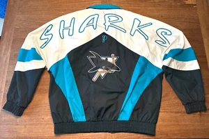 SAN JOSE SHARKS Vintage 1990's Pro Player Script Men's XL Jacket Hockey Team - Picture 1 of 16
