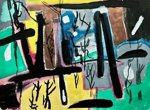 „Sounds of Texas" | Aquarell Abstrakt | Franz Ruffing 1966 | 60x81 cm - Bild 1 von 1