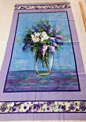 Panel de tela 24"x44" telas Michael Miller #DCX9269 florero floreciente púrpura floral Foto 1 de 4