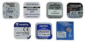 377 SR626SW SR66 Silver Oxide Watch Battery 1.55v [Multi Brand Showcase]  - Picture 1 of 9