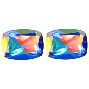 3.23 ct (2pcs) MATCHING PAIR Cushion Shape (8 x 6 mm) Mercury Mystic Topaz - Picture 1 of 1