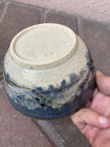 Pottery - 5” Blue Glazed Candy Dish Bowl Signed “Hixon” ? From Palm Beach Estate - Picture 1 of 12