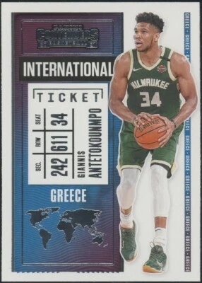 2020-21 Panini Contenders Giannis Antetokounmpo International Ticket Bucks #20 - Image 1 of 2
