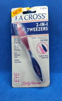 La Cross by Sally Hansen Eye 2-IN-1 Tweezers Slant/Point 71876 (Damage Packagng) - Image 1 of 4