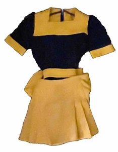 Vintage Car Hop Waitress Pleated Skirt Uniform Costume - Imagen 1 de 6