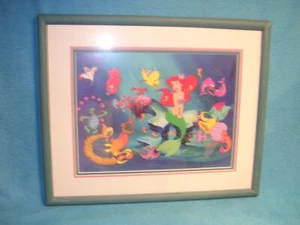 Little Mermaid and Friends Framed Artwork, Frame is Green - Picture 1 of 2