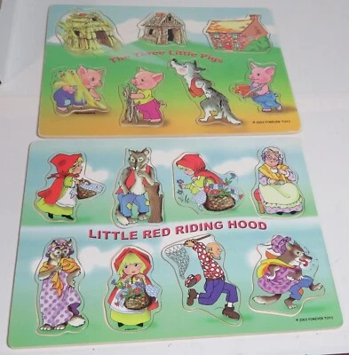 Forever Toys Puzzles Lot 2 Puzzles Three Little Pigs & Little Red Riding Hood 03 - Image 1 of 4