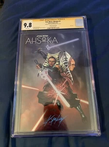 CGC 9.8 Star Wars Ashoka #1 Lashley Signature And Remark Sketch Awesome! Folie Cv - Bild 1 von 16
