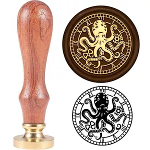 Octopus Wax Seal Stamp 1.18In Roman Numeral Clock Vintage Letter Sealing Stamp - Picture 1 of 5