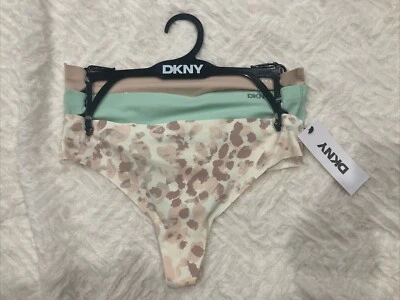 DKNY Women's 3 Pack Hearts/Solid Nylon Spandex Thong Size Small - Image 1 of 4