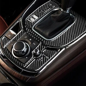 Real Carbon Fiber Car Gear Shift Panel Cover Trim For 2016-2023 Mazda CX-9 - Picture 1 of 5