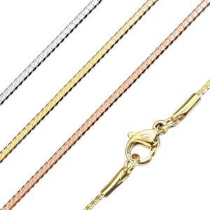 Stainless Steel 1.5 mm Wide Solid Curb Chain Necklace with Lobster Clasp - Picture 1 of 4