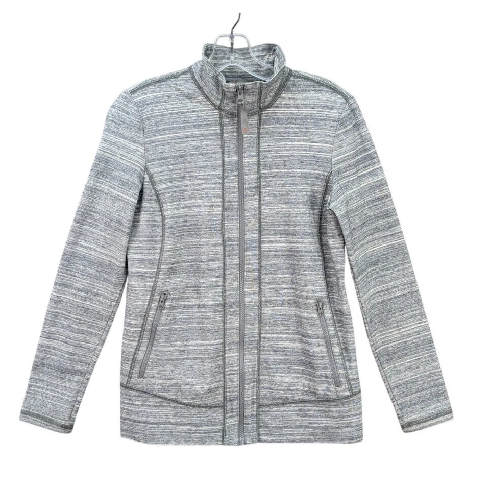 Jaqueta Feminina T by Talbots Activewear Tamanho P Cinza Zíper Completo Athleisure Elástica - Imagem 1 de 4