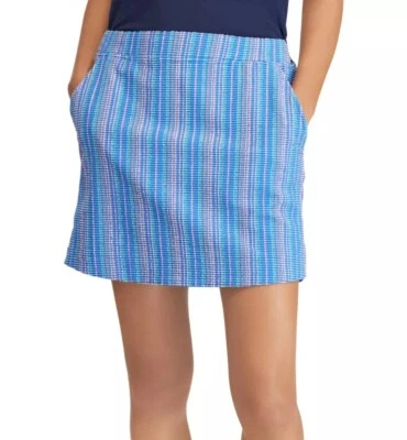 Ralph Lauren Polo Golf Blue Seersucker Textured Lined Skort Size Medium  - Imagem 1 de 4