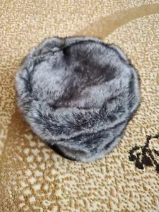 Fur Grey Rabbit Winter Cap - Picture 1 of 3