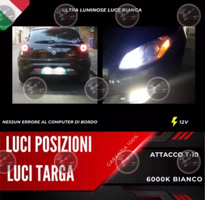  KIT LUCI POSIZIONE + LUCI TARGA  A LED CANBUS FIAT BRAVO MK2 T-10 6000K CANBUS - Picture 1 of 2