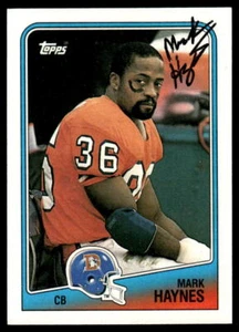 Mark Haynes Signed DENVER BRONCOS Card 1988 Topps - Picture 1 of 1