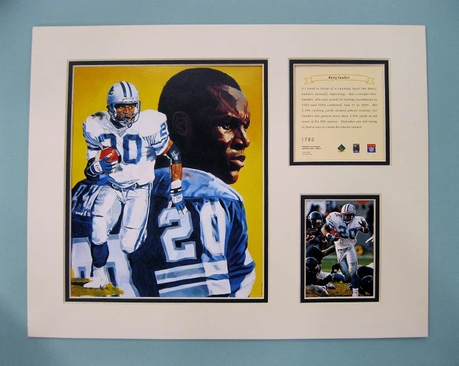 Detroit Lions Barry Sanders 1996 NFL Fútbol 11x14 Mate Kelly Russell Estampado Foto 1 de 1