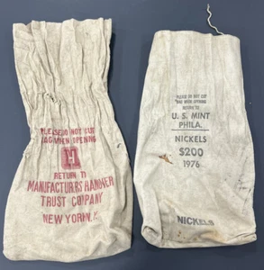 Lote de 2 bolsas de banco vintage de EE. UU. como nuevas Filadelfia Hannover bolsas de lona bolsas de dinero - Imagen 1 de 7