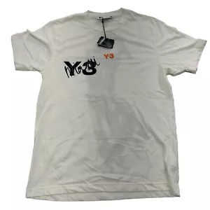 Adidas Yohji Yamamoto Y-3 Miami White Back Drawing Short Sleeve Shirt RARE - Picture 1 of 8