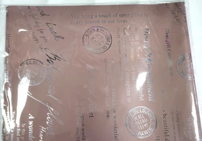 Papel de Envolver Coreano Impermeable 20 Hojas - Elegante Marrón Malva con Foi Plateado Foto 1 de 3