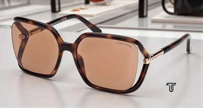 Tom Ford FT1089 52E Injected Dark Havana Brown 60 mm Women's Sunglasses - Image 1 of 4