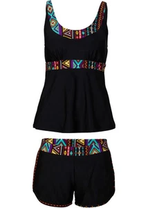 Neu Tankini Langgröße (2-tlg.Set) Gr. 36 Schwarz Damen Bademode Schwimm-Bade-Top - Bild 1 von 1