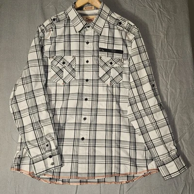 Sovereign Code Men's Long Sleeve Button Down Black And White Striped Shirt XL - Image 1 of 4