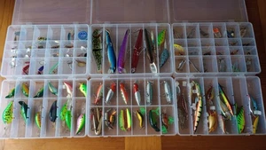 Large Selection Of Pike Fishing Lures With Tackle Boxes And Tackle Bag And Braid - Picture 1 of 16