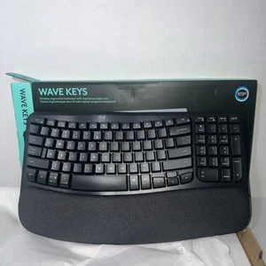 Logitech Wave Keys Wireless and Bluetooth Ergonomic Keyboard, Multi-OS- Graphite - Picture 1 of 10