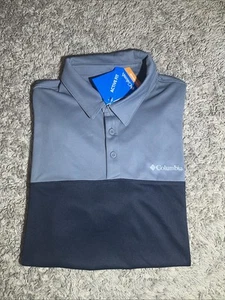NEW Men's Columbia Omni-Wick Black and Gray Polo Shirt Size XLarge - Picture 1 of 9